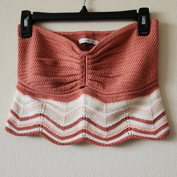 American Eagle Outfitters Tops - American Eagle Outfitters Pink and White Crop Top NWOT